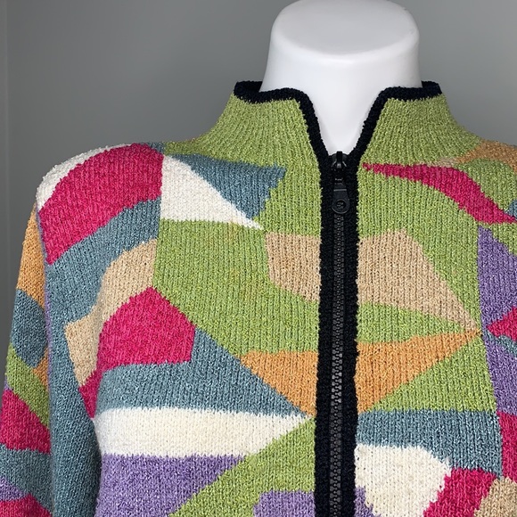 Vintage 1980s South Cotton Light Full Zip Cardigan size XL - Picture 2 of 7